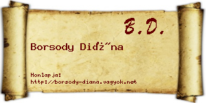 Borsody Diána névjegykártya