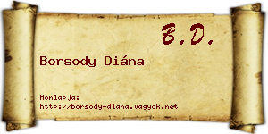Borsody Diána névjegykártya