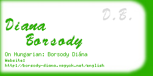 diana borsody business card